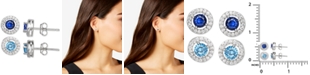 Giani Bernini 2-Pc. Set Multicolor Cubic Zirconia Halo Stud Earrings in Sterling Silver, Created for Macy's
